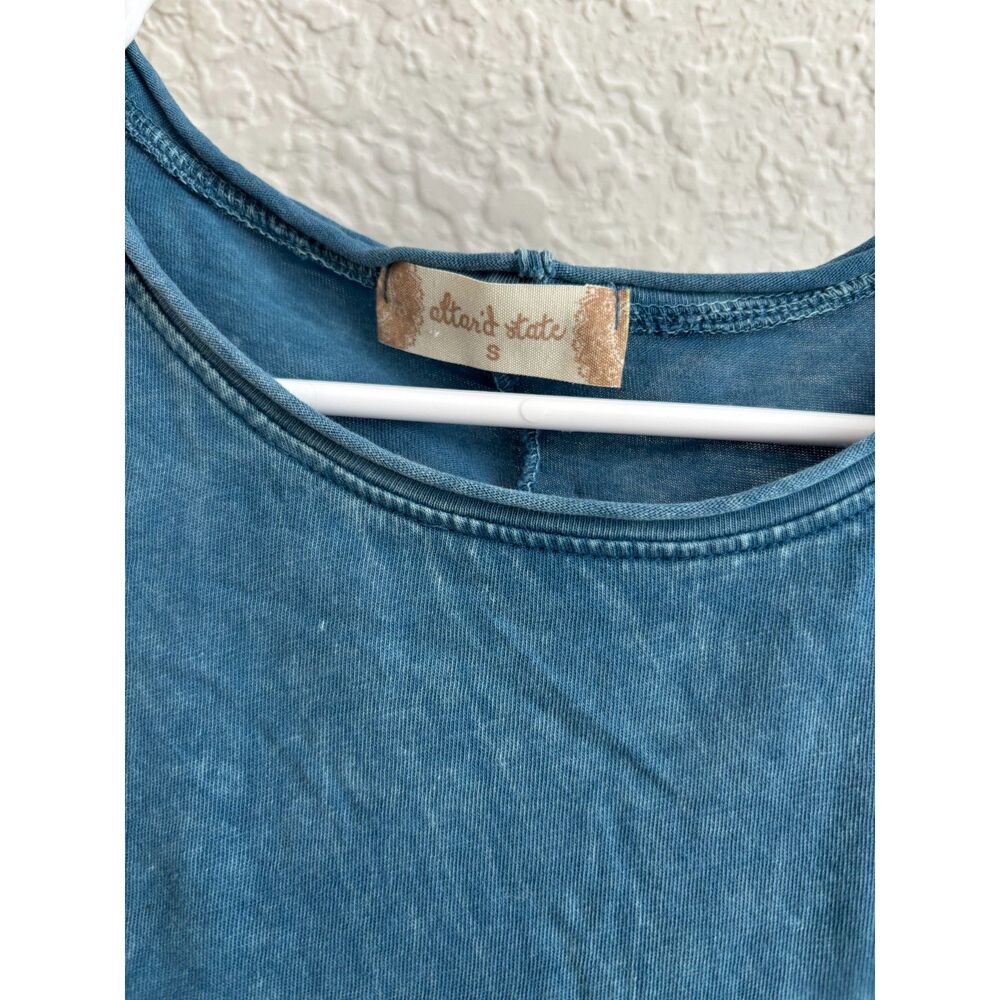 Altered State Teal Washed Ruffled Tee - Picture 3 of 4